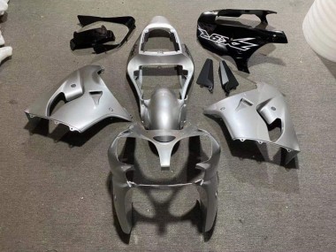Argento Lucido Nero Carene & Plastica Kawasaki ZX9R 02-03