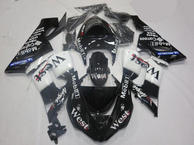 Bianco Nero Kit Carene Kawasaki ZX6R 05-06