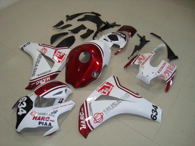 Bianco Rosso HARC Pro PIAA 634 Kits Carenatura Completa Honda CBR 1000 RR 08-11