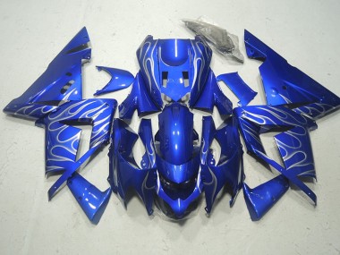 Blu Bianco Fiamma Kit Carena & Plastica Kawasaki ZX10R 03-05
