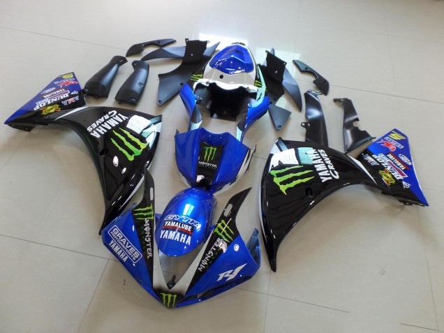 Blu Nero Monster Kit Carenatura Completo ABS Yamaha R1 12-14