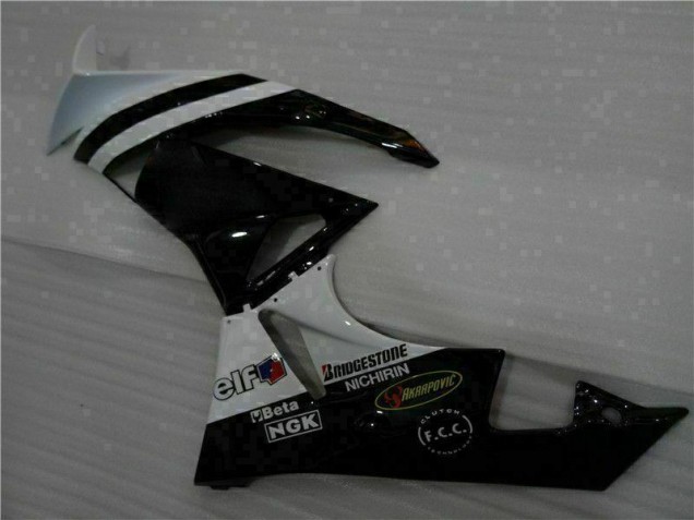 Nero Bianco 3M Touch4 Kit Carenatura Iniezione Kawasaki ZX6R 09-12