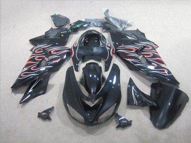Nero Bianco Rosso Fiamma Carene Kawasaki ZX10R 06-07