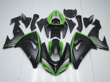 Nero Opaco con Verde Line Carene Kawasaki ZX10R 06-07