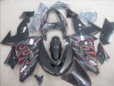 Nero Rosso Bianco Fiamma Ninja Carene Kawasaki ZX10R 06-07