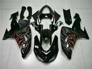 Nero Rosso Fiamma Kits Carenatura Completa Kawasaki ZX10R 06-07