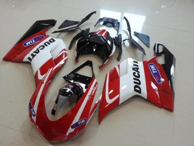 Rosso Bianco Kit Carenatura Iniezione Ducati 848 1098 1198 07-14