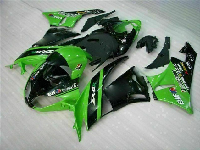 Verde Nero ABS Kits Carene Kawasaki ZX6R 09-12