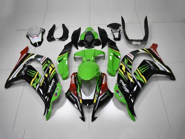 Verde Nero Rosso Ninja Monster Carene Kawasaki ZX10R 16-19